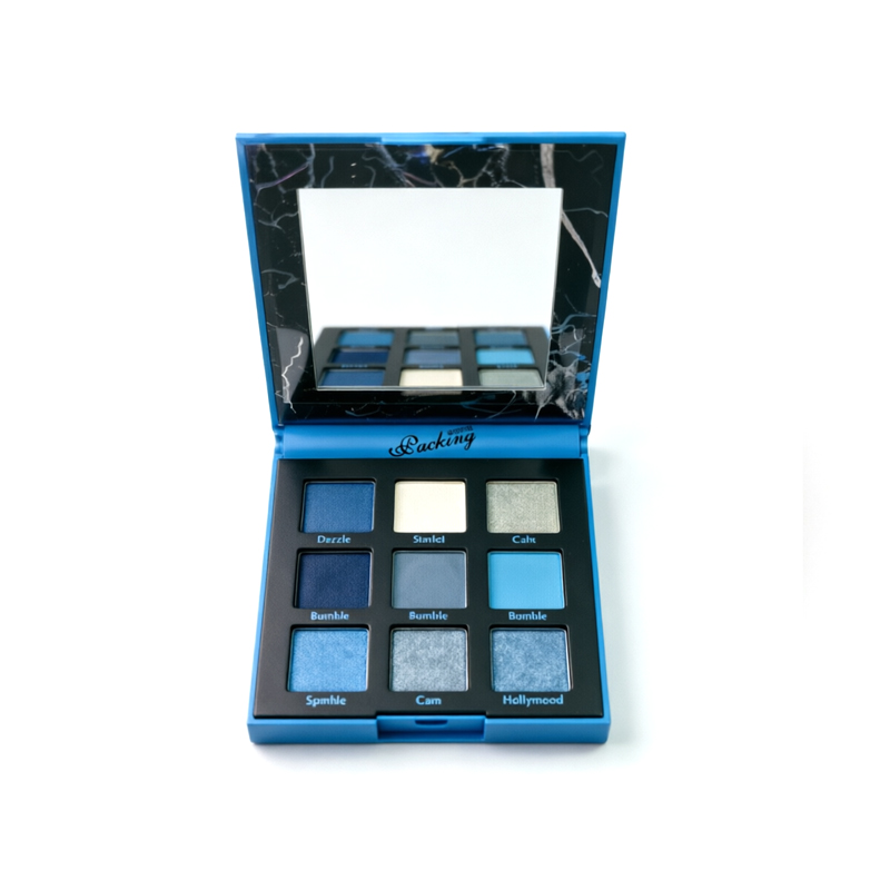 Blaue Lidschattenpalette mit 9 Farben