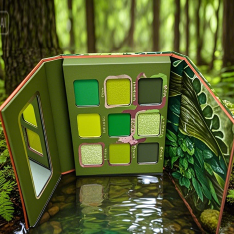 Grüne Lidschattenpalette